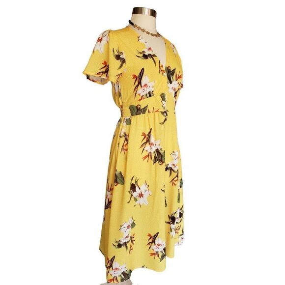 Women's Casual Midi Dress Floral Button Up Shift Lightweight Dress Small NWT - Picture 2 of 6